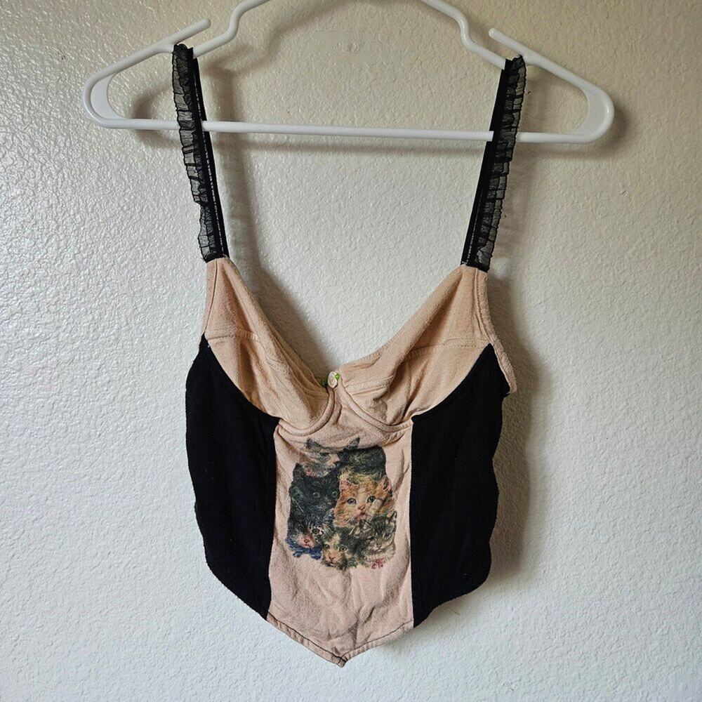 Crop Top Lace Strap Tank Large